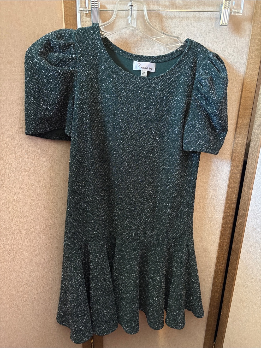 Girls' Nickie Lew Sparkle Puff-Sleeve Dress 12